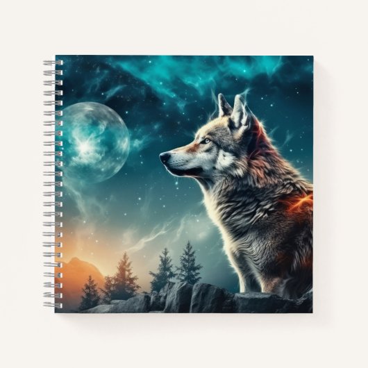 Carnet Wolf Animal Wilderness Mur Art coloré (Devant)
