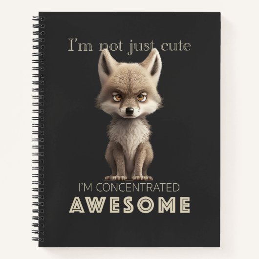 Carnet Wolf Concentré Awesome mignon adorable drôle (Devant)