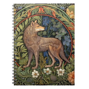 Carnet Wolf dans la forêt Art nouveau