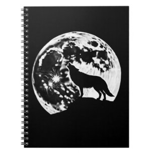 Carnet Wolf Howling Silhouetté contre une Pleine lune