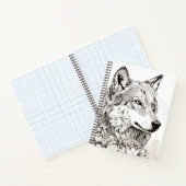 Carnet Wolf Nature paisible Prairie Sketch Style de dessi (Intérieur)