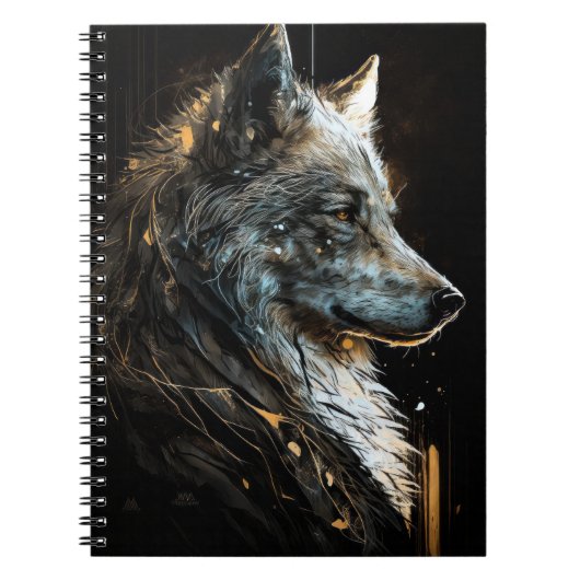 Carnet Wolf Portrait Animal Nature Faune Peinture Sombre (Devant)