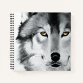 Carnet Wolf Portrait noir blanc (Devant)