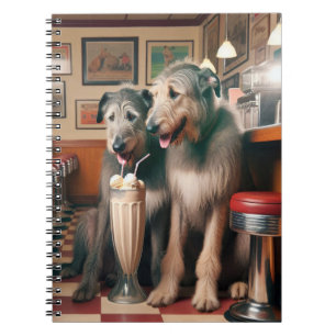Carnet Wolfhounds irlandais dans un dîner rétro
