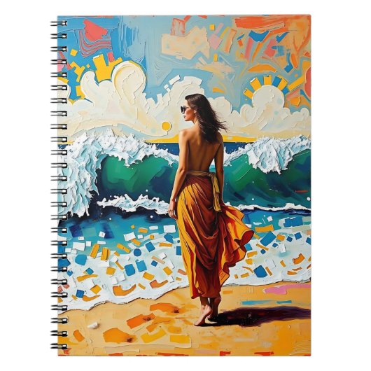 Carnet Woman on Beach Abstract Seaside Art (Devant)