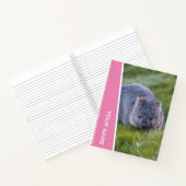 Carnet Wombat Australie Animal Mignon, Rose Personnalisé (Intérieur)