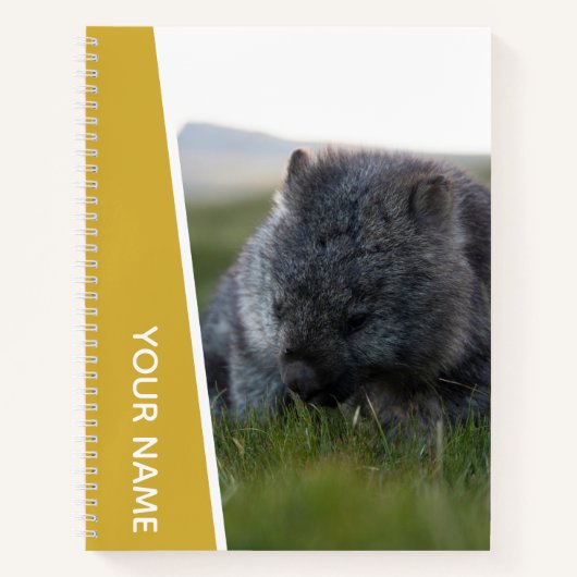 Carnet Wombat Australie Mignonne Manger Animal, Or (Devant)
