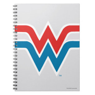 Carnet Wonder Woman logo rouge blanc et bleu