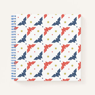 Carnet Wonder Woman Red & Blue Logo Pattern