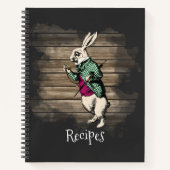 Carnet Wonderland White Rabbit Mint Recettes (Devant)