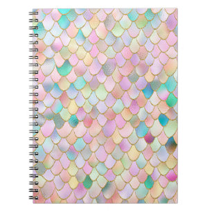 Carnet Wonky Trendy Rainbow Girl Metal Mermaid Scales