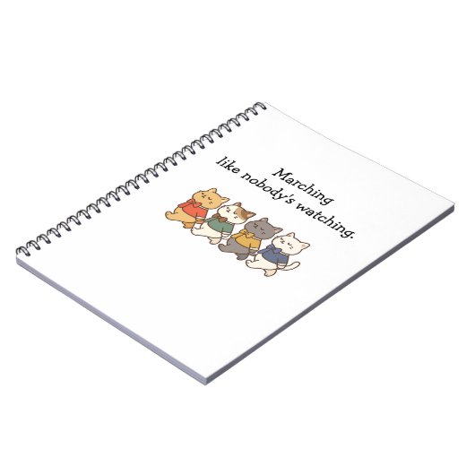Carnet Wonky Zoo Marching Cats Spiral Photo Notebook (Côté gauche)