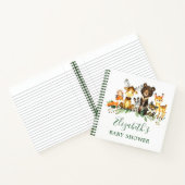 Carnet Woodland Animaux Baby shower Liste cadeau Vert (Intérieur)