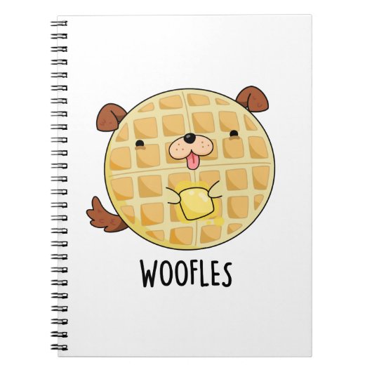 Carnet Woofles Waffle de chien drôle de jeu de mots  (Devant)