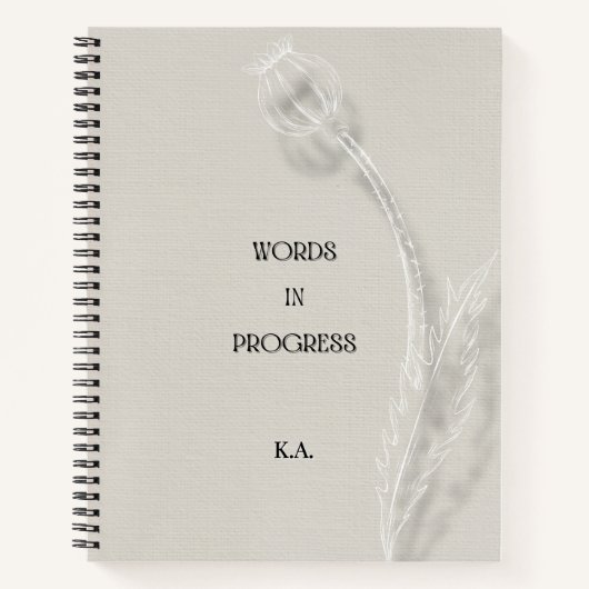 Carnet Words in Progress Minimalist Writing Notebook (Devant)