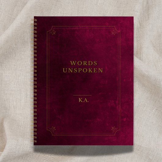 Carnet Words Unspoken Notebook – Maroon Gold Leather Look