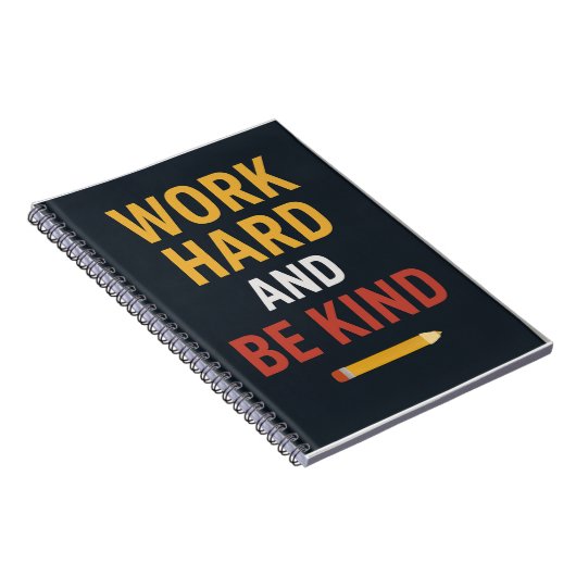 Carnet Work Hard And Be Kind" Motivational School Noteboo (Côté Droit)