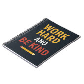 Carnet Work Hard And Be Kind" Motivational School Noteboo (Côté gauche)