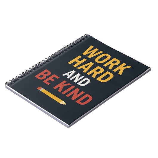 Carnet Work Hard And Be Kind" Motivational School Noteboo (Côté gauche)