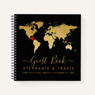 Carnet World Map Heart Destination Guest Book