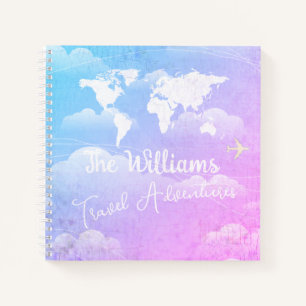 Carnet World Travel Adventures Sky Blue Clouds