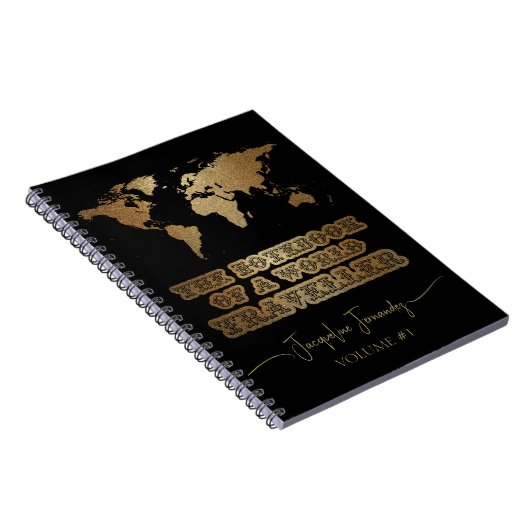 Carnet World Traveller Gold Parties scintillant Adventure (Côté Droit)
