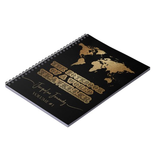 Carnet World Traveller Gold Parties scintillant Adventure (Côté gauche)