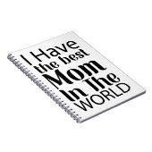 Carnet Worlds Best Mom Élégant noir et blanc Script (Côté Droit)