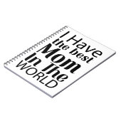 Carnet Worlds Best Mom Élégant noir et blanc Script (Côté gauche)