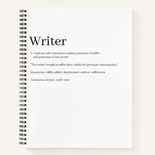 Carnet Writer Definition Notebook - Funny (Devant)