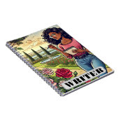 Carnet Writer in rose garden spiral notebook (Côté Droit)