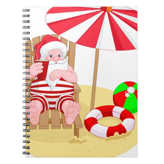 Carnet xmas beach santa claus (Devant)