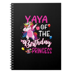 Carnet Yaya Of The Birthday Princess Unicorn Girl T-Shirt