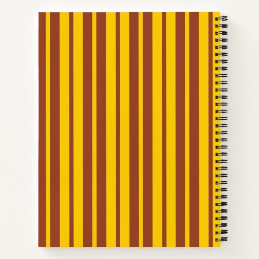 Carnet Yellow Brown Stylish Stripes Pattern Design  (Dos)