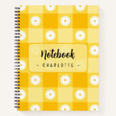 Carnet Yellow Checkered Floral (Devant)