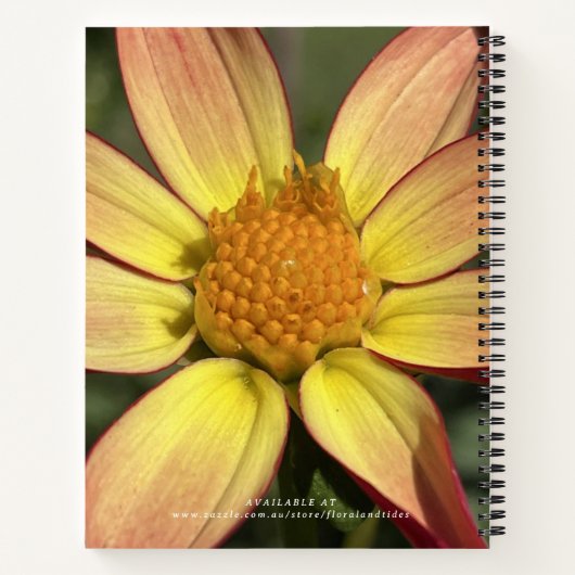 Carnet Yellow Dahlia Customizable Spiral Notebook (Dos)