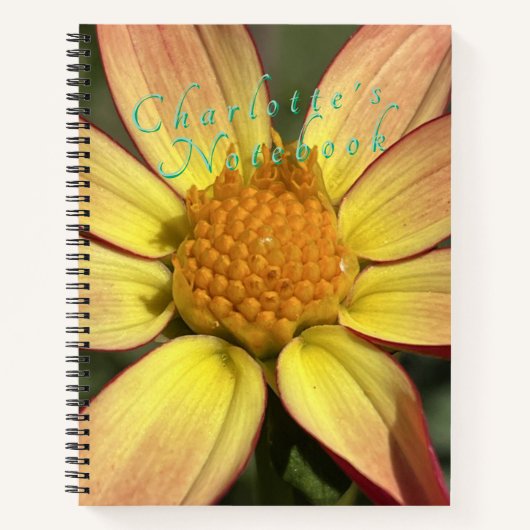 Carnet Yellow Dahlia Customizable Spiral Notebook (Devant)