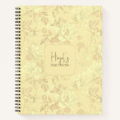 Carnet Yellow Floral Toile Flower Custom Name Recipe (Devant)
