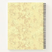 Carnet Yellow Floral Toile Flower Custom Name Recipe (Dos)