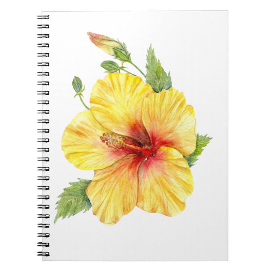 Carnet Yellow Hibiscus Botanical (Devant)
