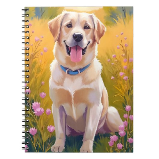 Carnet Yellow Lab Labrador Retriever Dog Painting (Devant)