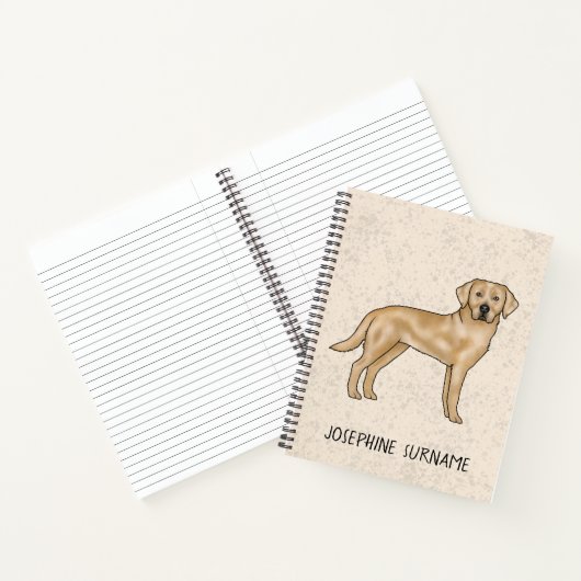 Carnet Yellow Labrador Retriever Lab Chien Et Nom Personn (Intérieur)