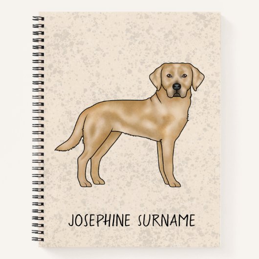 Carnet Yellow Labrador Retriever Lab Chien Et Nom Personn (Devant)