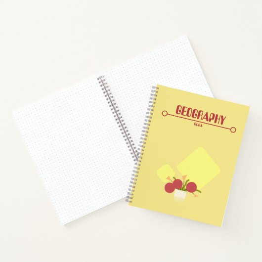 Carnet Yellow Notebook with red geometric flowers  (Intérieur)
