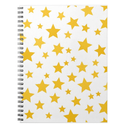 Carnet yellow stars on white background (Devant)
