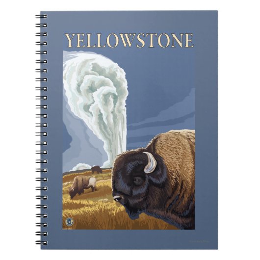 Carnet YellowstoneBison avec la vieille foi (Devant)