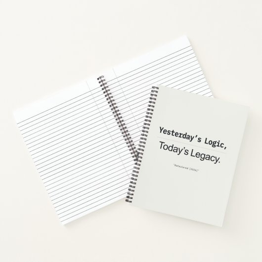 Carnet Yesterday's Logic Today's Legacy Developer Quote (Intérieur)