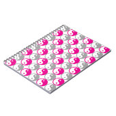 Carnet Yin yang gris et rose motif (Côté gauche)