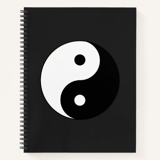 Carnet Yin-Yang noir et blanc en Arrière - plan gris (Devant)