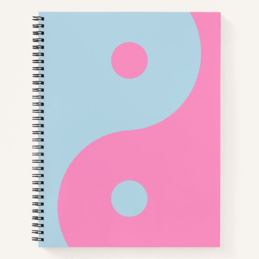 Carnet Yin Yang vintage Rose Et Bleu (Devant)